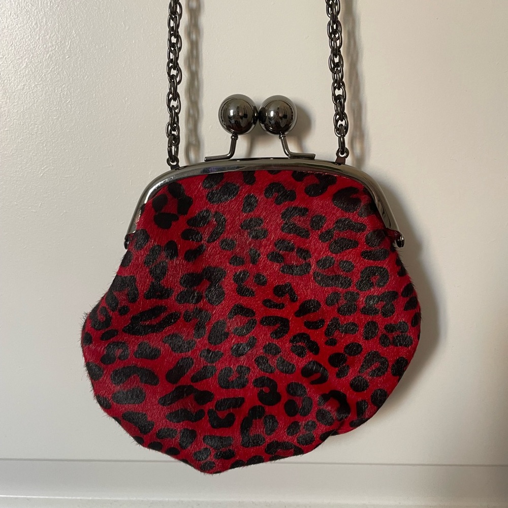 Rara Avis By Iris Apfel Printed Haircalf Kisslock Bag